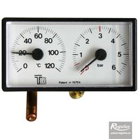 Picture: Termomanometer 0-120°C, 6 bar, kapilára 1 m, 42x78 mm