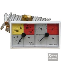 Picture: Termomanometer 0-120°C, 4 bar, kapilára 1 m, 42x78 mm