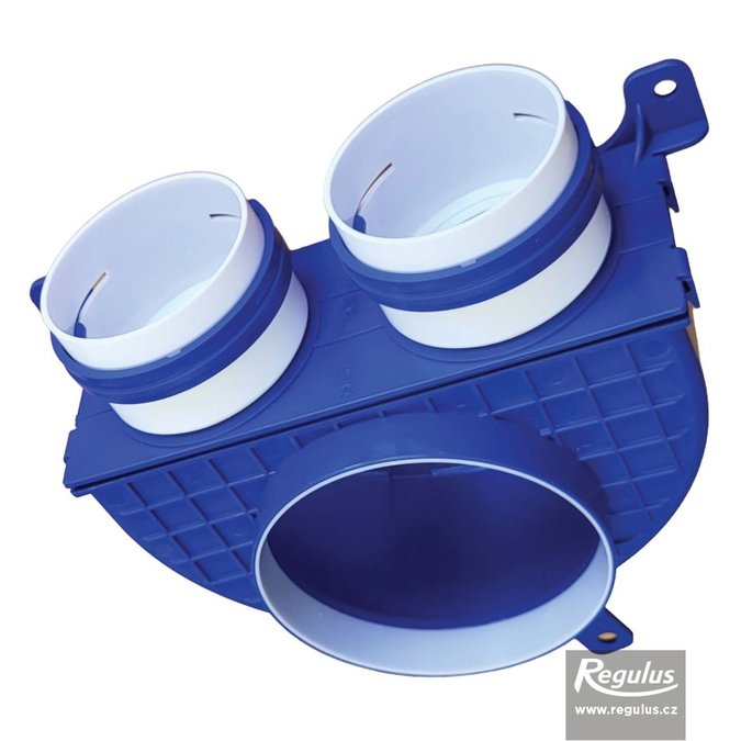 Stopná výustka so zdvojeným potrubím 2x75/125mm Photo: Stopná výustka so zdvojeným potrubím 2x75/125mm